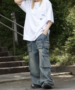 画像3: inhabitant インハビタント　Tシャツ　ONE-POINT POCKET T-SHIRT　WHITE x GREEN　メンズ 半袖