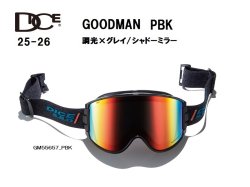 画像1: 予約商品　DICE ダイス　25-26 スノーボード ゴーグル　GOODMAN グッドマン GM55657　PBK　調光×グレイ/シャドーミラー　日本正規品