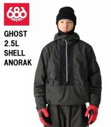 画像: 予約商品　686 SIX EIGHT SIX シックスエイトシックス 24-25 GHOST 2.5L SHELL ANORAK　BLACKGRIDCOLORBLOCK メンズ スノーボード ウェア ジャケット 日本正規品