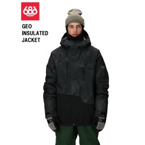 画像: 予約商品　686 SIX EIGHT SIX シックスエイトシックス 25-26 GEO INSULATED JACKET　BLACK HEMISPHERE メンズ スノーボード ウェア ジャケット 日本正規品