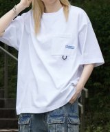 画像: inhabitant インハビタント　Tシャツ　ONE-POINT POCKET T-SHIRT　WHITE x GREEN　メンズ 半袖