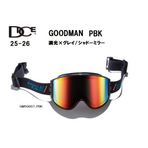画像: DICE ダイス　25-26 スノーボード ゴーグル　GOODMAN グッドマン GM55657　PBK　調光×グレイ/シャドーミラー　日本正規品