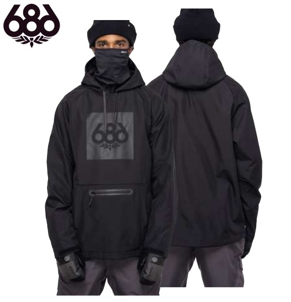 22-23 686 SIX EIGHT SIX シックスエイトシックス Waterproof Hoody BLACK メンズ スノーボード ジャケット  スノーウェア - NORTHERN LIGHTS