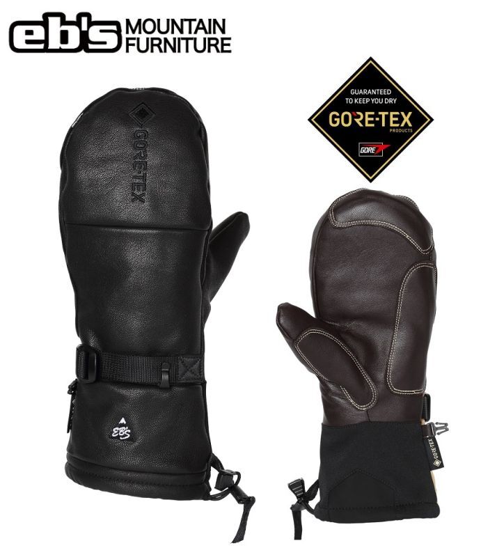 画像1: eb's　エビス　CARVING MITT NII　BLACK　GORE-TEX　2024-2025 スノーボード グローブ ミトン ゴアテックス