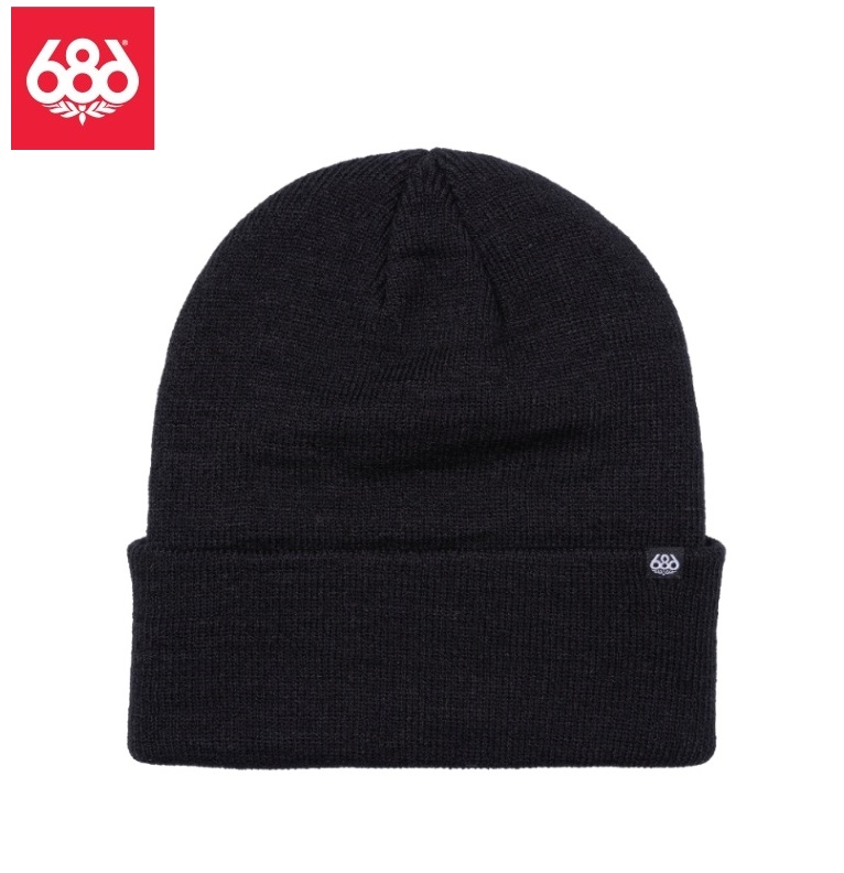 画像1: 686 シックスエイトシックス　STANDARD ROLL UP BEANIE　BLACK　メンズ スノーボード ビーニー　日本正規品