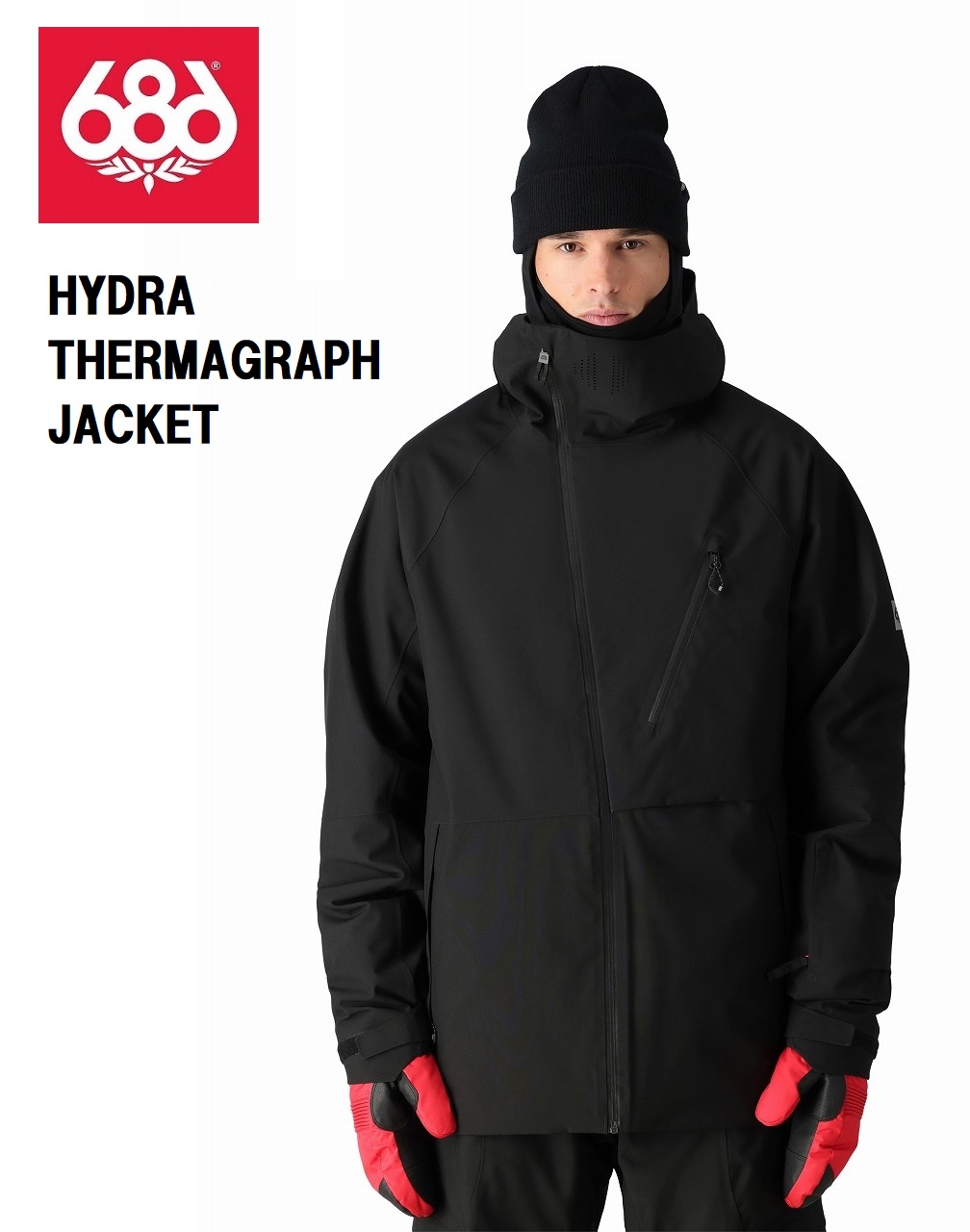 画像1: 予約商品　686 SIX EIGHT SIX シックスエイトシックス　24-25　HYDRA THERMAGRAPH JACKET　BLACK　メンズ スノーボード ウェア ジャケット　日本正規品