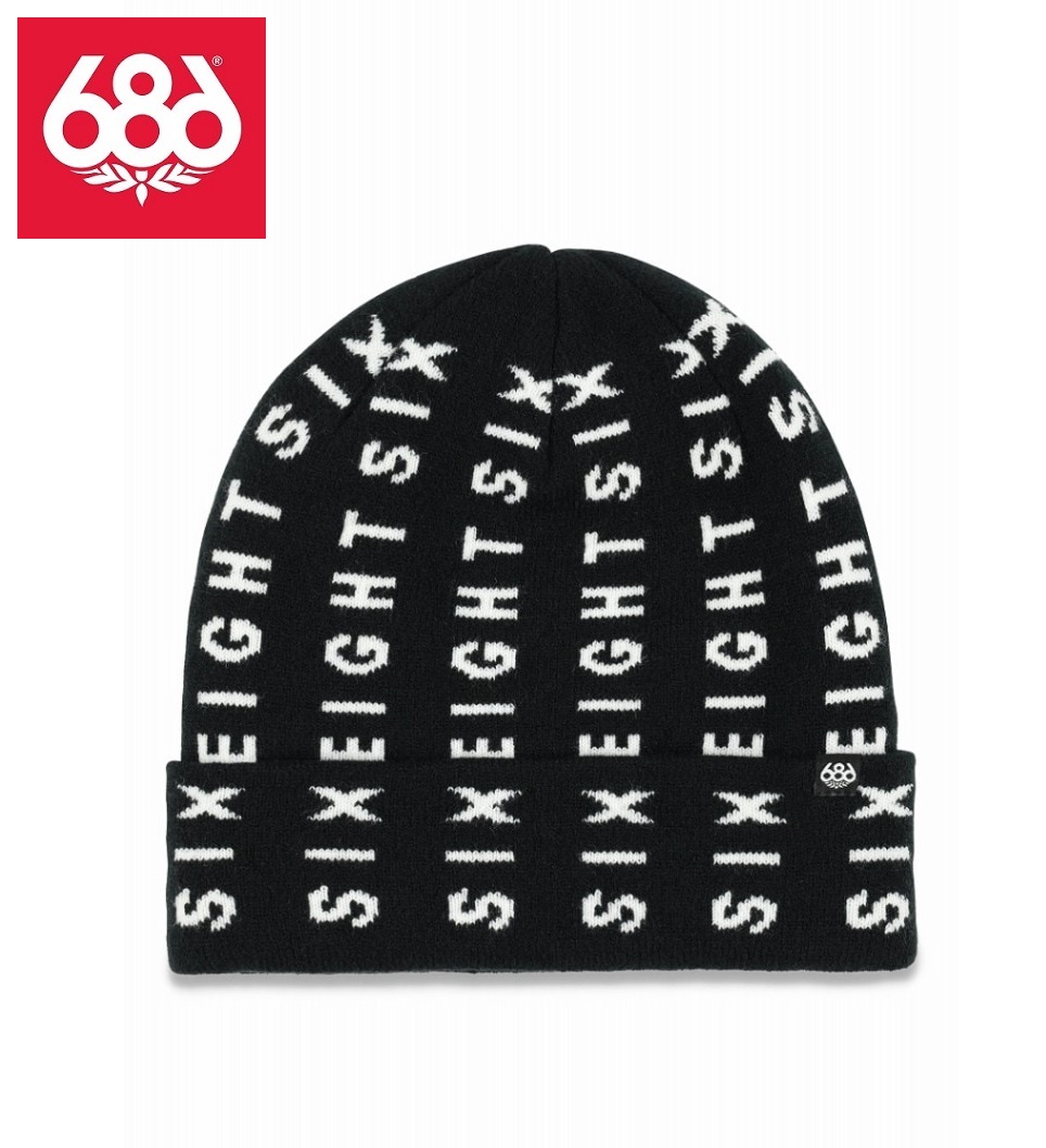 画像1: 686 シックスエイトシックス　BARS BEANIE　BLACK　スノーボード ビーニー　日本正規品