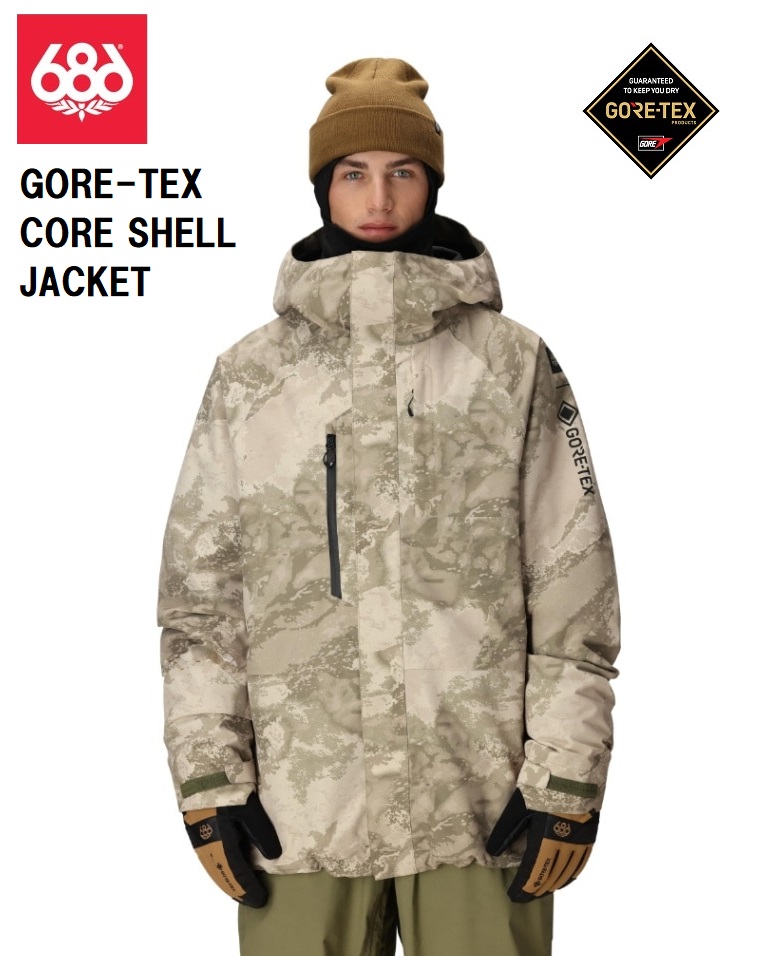 画像1: 予約商品　686 SIX EIGHT SIX シックスエイトシックス 25-26 GORE-TEX CORE SHELL JACKET　LIMESTONE HEMISPHERE PRINT メンズ スノーボード ウェア 日本正規品