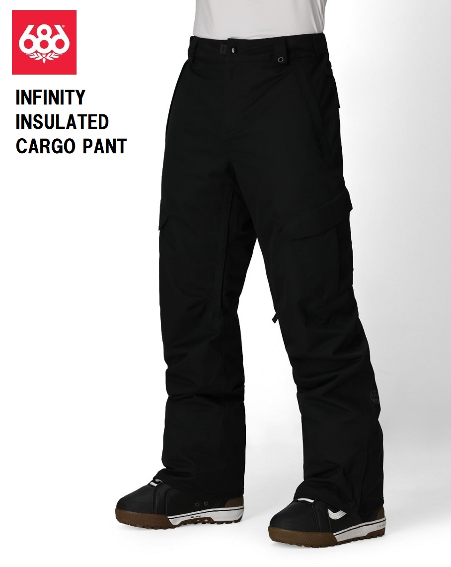 画像1: 予約商品　686 SIX EIGHT SIX シックスエイトシックス 　25-26　INFINITY INSULATED CARGO PANT　BLACK　メンズ スノーボード ウェア パンツ　日本正規品
