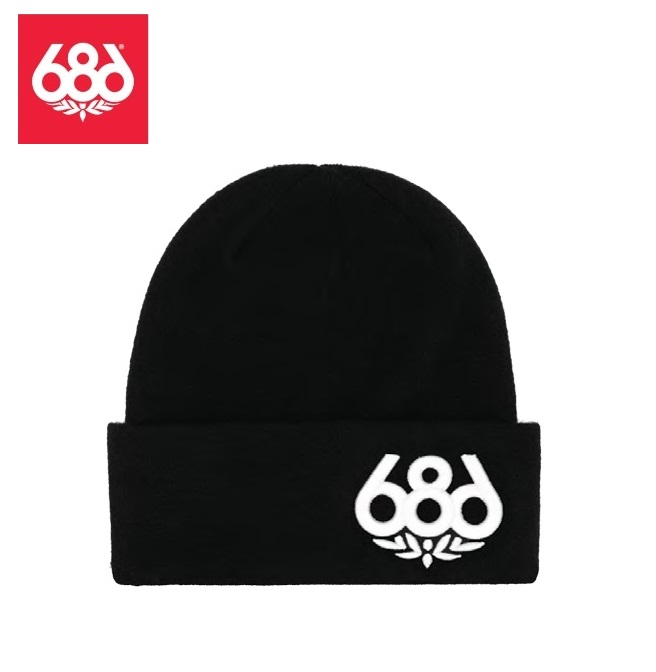画像1: 686 シックスエイトシックス　BIG LOGO BEANIE　BLACK　メンズ スノーボード ビーニー　日本正規品
